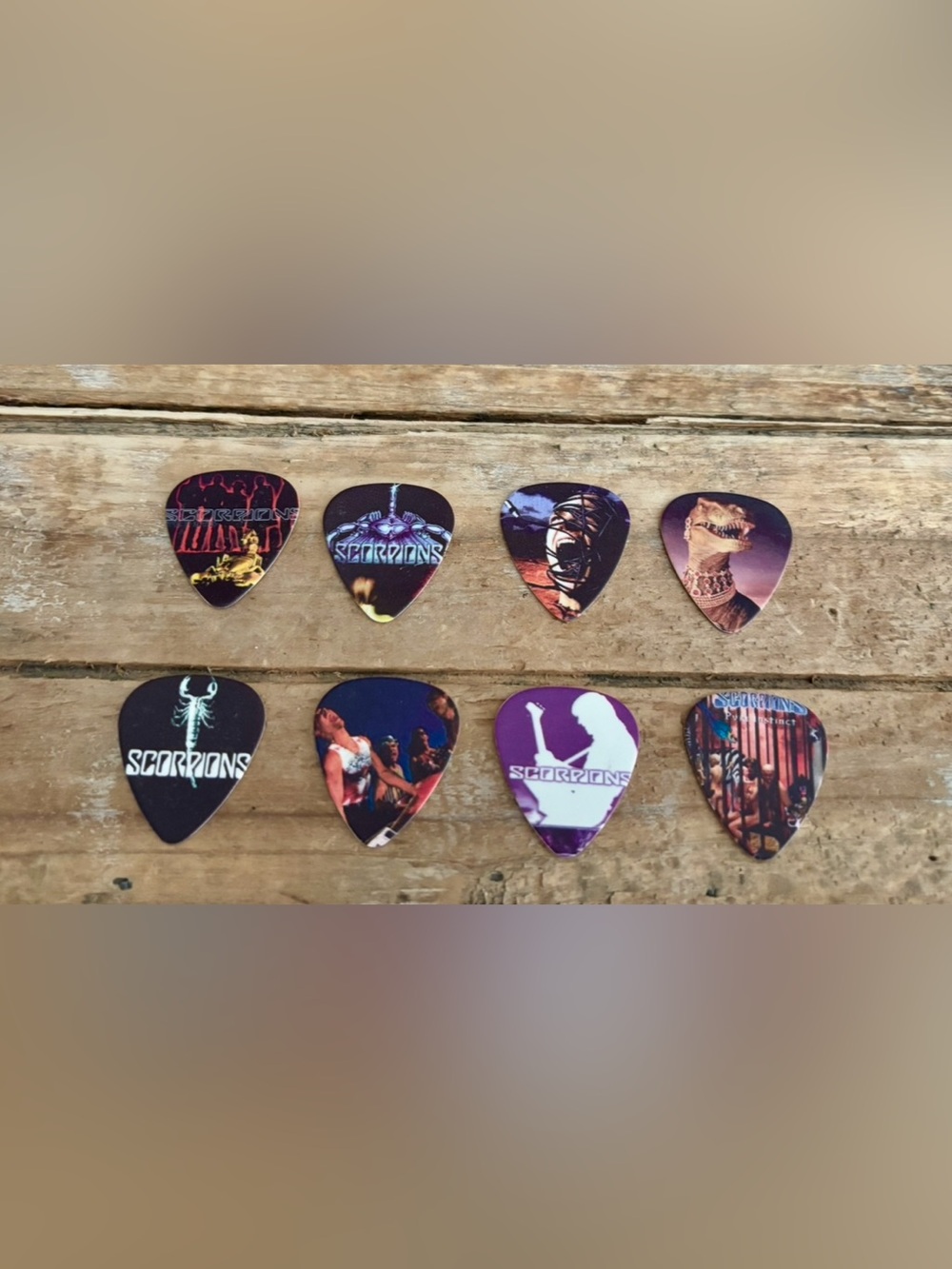 SCORPIONS Guitar Picks - Total of 8 Guitar Picks NEW
